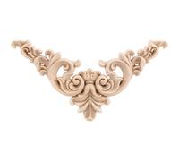 Kueohse Chêne non peint Coin sculpté Onlay Applique Meubles Décoration d'intérieur 12,5 x 12,5 cm