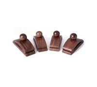 Kueohse Clips Muraux en Bois 4-Pack en Noyer Supports Muraux de Tapisserie Supports de Qualité pour Penderie de Couverture Pinces pour Affichage de Couverture