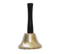 Kueohse Cloche à Main en Acier Doré, Alarme D'Appel Fort, Amours de Famille, Cloches Musicales, Cloches de Vache avec Poignée en Bâton - et Facile à Utiliser