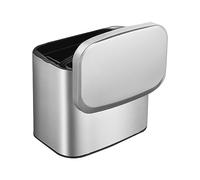 Kueohse Composteur Suspendu en Acier Inoxydable de 1,05 Gallon avec Couvercle, Poubelle Murale à Fixation Murale, pour Porte D'Armoire de Cuisine, Évier, Argenté