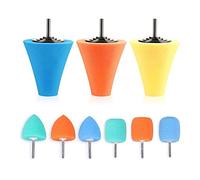 Kueohse CôNe de Polissage et de Polissage D'éPonge de Tige de 9 PièCes 1/4 Pouces pour Le Soin de Moyeu de Roue de Voiture Automobile, Boule de Polissage de Polissage de MéTal Polonais