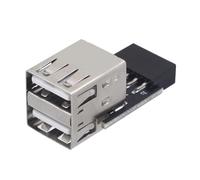 Kueohse Connecteur Adaptateur USB 9 Broches vers 2 Ports, Carte Mère Interne PC, Convertisseur 9 Broches vers USB 2.0 Type A pour Ordinateur de Bureau, Facile à Utiliser