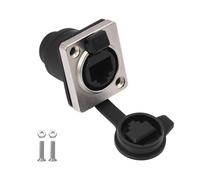 Kueohse Connecteur de Réseau Imperméable RJ45 avec Couvercle en Caoutchouc D Panneau de Type Panneau Socket RJ45 Connecteur Ethernet 180 Degrés