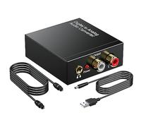 Kueohse Convertisseur Audio Numérique vers Analogique 192 KHz, Adaptateur Toslink Optique vers 3,5 mm pour Système de Cinéma Maison PS 4 HD DVD et Facile à Utiliser