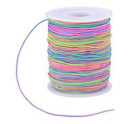 Kueohse Cordon élastique, fil de perles, couleurs arc-en-ciel, cordon extensible, cordon en tissu pour bracelet, bricolage