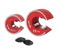 Kueohse Coupe-Tubes en Cuivre, Ensemble de Coupe-Tubes avec Poignées à Cliquet de 15 mm et 22 Mm, Tranche de Tube Rotative, 2 Lames Supplémentaires