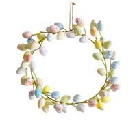 Kueohse Couronnes de Pâques pour Porte D'Entrée Couronne D'Œufs de Pâques Guirlandes Suspendues pour Porte D'Entrée Couronne de Fleurs Artificielles Couronne de Pâques