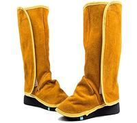 Kueohse Couvre-Chaussures de Protection pour le Soudage, Spats en Cuir pour le Soudage, Couvre-Bottes Ignifuges pour le Soudage, Résistance à la Chaleur et à L'Abrasion pour Soudeurs.