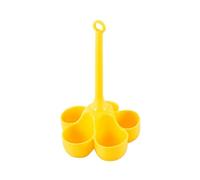 Kueohse Cuiseur à Œufs en Silicone à 5 Trous, Plateau à Œufs Cuit à la Vapeur Résistant Aux Hautes Températures, 1 Pièce de Gel de Silice Jaune