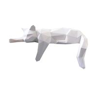 Kueohse Décoration de Chambre Géométrique Chat en Papier de Modèle de Modèle Sculpture Couchée Chat pour Le Bureau de Bureau Décoration de Bureau