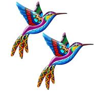 Kueohse Décoration Murale Extérieure en Métal Bleu - Décoration Murale D'Oiseau en Métal 3D - Décoration de Clôture Extérieure - Décoration de Clôture de Jardin