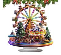 Kueohse Décorations de Bureau en Acrylique de Forme Spéciale de Grande Roue de Noël 2D Décoration de Bureau en Grande Roue pour, Le Bureau, la Bibliothèque
