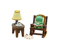 Kueohse Dessin animé chaise à bascule lampe de table ornement figurine miniature ornements mignons art décoration bureau bureau décoration maison