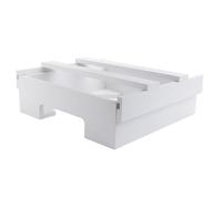 Kueohse Distributeur D'Assiettes en Papier de 10 Pouces, Supports de Distributeurs sous Le Meuble, Support D'Assiettes en Bambou, Comptoir de Cuisine, Assiette Verticale Blanche