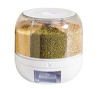 Kueohse Distributeur de Conteneurs de Stockage de Céréales à 6 Grilles, Organisateur et Distributeur de Céréales de Comptoir, Distributeur Rond Rotatif à 360 Degrés