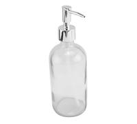 Kueohse Distributeur de savon en verre transparent - Avec pompe - 400 ml - Rechargeable - Pour la salle de bain et la cuisine