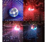 Kueohse Effet de scène coloré 8 20 cm Boule à paillettes disco argentée Décoration de fête de Noël