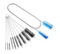 Kueohse Ensemble de 11 Brosses Flexibles pour Le Drain. Ensemble de Brosses en Acier Inoxydable à Double Extrémité pour Le Nettoyage des Tuyaux.