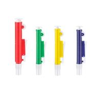 Kueohse Ensemble de 4 Pompes à Pipette de Laboratoire Scientifique - Comprend 2 Ml Bleu, 5 Ml Jaune, 10 Ml Vert, 25 Ml Rouge - S'Adapte Aux Récipients en Plastique ou en Verre.