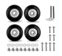 Kueohse Ensemble de 4 Roues de Rechange pour Bagages 50 mm avec Roulements de 6 mm (0,24 Po) Kits de Réparation ABEC 608Zz en Caoutchouc Noir pour Valise et Patins