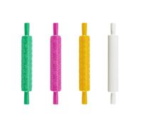 Kueohse Ensemble de 4 Rouleaux de Modèleage en Argile, 4 Couleurs, Texture Cuir, Rouleau en Plastique pour Pâte Polymère, Fabrication Artisanale.