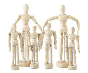 Kueohse Ensemble de 6 Mannequins d'artiste en Bois avec Support, Articulations Flexibles.