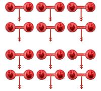 Kueohse Ensemble de Buses Rouges (12 Pièces) pour Agent Moussant - Couverture de Pulvérisation de Précision pour Surfaces Verticales et Plafonds.