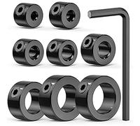 Kueohse Ensemble de Colliers D'ArrêT de Foret, 9 PièCes Anneau de Limite de Collier D'ArrêT de Profondeur de Forage RéGlable avec Ensemble en Acier au pour Forets