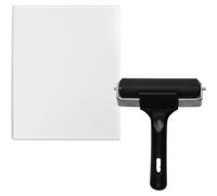 Kueohse Ensemble de Plaques D'Impression en Gel Réutilisables de 5x7 Pouces, 2 Pièces - Fournitures de Gravure Comprenant un Rouleau Brayer de 4 Pouces pour Plaque en Gel.