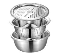 Kueohse Ensemble de Râpes de Cuisine Multifonctions avec Bac de Drainage en Acier Inoxydable pour la Préparation du Fromage, des Légumes, des Fruits et des Salades