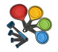 Kueohse Ensemble de Tasses à Mesurer et CuillèRes à Mesurer Pliables en Silicone, CuillèRes à Mesurer pour la Cuisson au Four Dosage Aide au Dosage, pour la Cuisine
