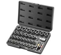 Kueohse Ensemble D'Extracteurs de Boulons 29 Pièces, Ensemble de Démontage de Boulons et D'Écrous de 6 mm à 10 mm, 13/32 Pouces à 3/4 Pouces et de Douilles D'Extraction en Acier -MO