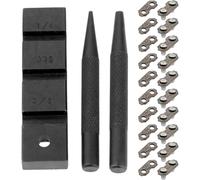 Kueohse Ensemble D'Outils de Réparation de Scie à Chaîne avec 3 Pièces, Comprenant 10 Ensembles de Maillons de Jonction de Chaîne de Scie à Chaîne de 3/8".