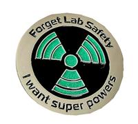 Kueohse Épinglette scientifique en émail phosphorescente avec inscription « Forget Lab Safety I Want Super Powers » - Broche amusante, , facile à installer