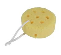 Kueohse Éponge de douche ronde jaune avec œillet de suspension