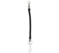 Kueohse Fermoir mousqueton noir vis câble spirale sangle porte-clés corde