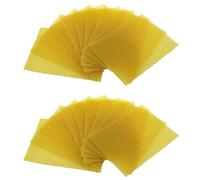 Kueohse Feuilles de Cire d'abeille Feuilles de Cire d'abeille Feuilles de Nid d'abeille en Cire d'abeille pour Équipement Apicole (13,3 X 9 cm) 20 Pièces