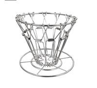 Kueohse Filtre à Café en Acier Inoxydable, Filtre à Café Portable, Cône en Acier, Verser sur Le Support de Goutteur de Café, Argent