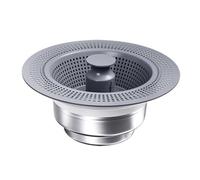 Kueohse Filtre de Drainage D'Évier de Cuisine, Panier en ABS, Bouchon D'Évier -Up en Acier Inoxydable, Bouchon D'Évier de Cuisine à Drainage