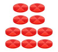 Kueohse Front Round Reflector 10-Pack For Driveway Fence Gate Post Trailers With Center Mounting Holes Red