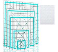 Kueohse Gabarits de Quilting en Acrylique, 5 Règles de Quilting Carrées avec Anneaux Antidérapants, Grids Créatives pour Le Bricolage en Couture.