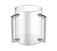 Kueohse Gobelet à Eau pour la Prière Juive en Acrylique, Gobelet Cylindrique avec Deux Poignées en Métal Argenté.