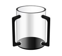 Kueohse Gobelet de Lavage des Mains en Acrylique Noir, en Forme Cylindrique, avec Deux Poignées en Métal pour L'Utilisation de Lavage des Mains.