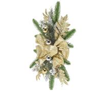 Kueohse Guirlande de Noël pour escaliers, portes, cheminées, décoration de Noël intérieure et extérieure - Doré