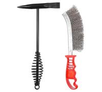 Kueohse Hammer de Retrait des Scories 11,3 "Outil de Brossage de Soudage avec Poignée à Ressort de Bobine 9.8" Brosse en en Acier