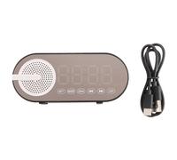 Kueohse Haut-Parleur Bluetooth Portable avec Horloge Numérique avec Veilleuse Colorée Double Réveil Miroir Caisson de Basses Noir Facile à Utiliser