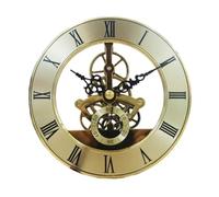 Kueohse Horloge à Mouvement à Quartz Silencieux, Cadran de 126 Mm, Insert de Tête D'Horloge à Engrenages Squelettiques avec Finition Dorée, Chiffres Romains pour