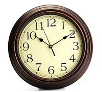 Kueohse Horloge Classique Ronde De 12 Pouces Horloge Murale Décorative À Quartz sans Tic- Rétro