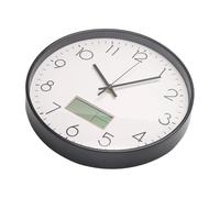 Kueohse Horloge Murale Numérique 12 Pouces avec Heure, Jour de la Semaine et Température, Silencieuse, sans Tic-, Alimentée par Piles