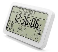 Kueohse Horloge Murale Numérique, Horloge Numérique à Piles, Horloge de Bureau de 8 Pouces avec Température, Humidité, Jour, Date pour Le Bureau à Domicile